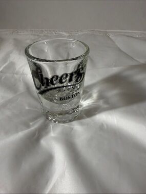Cheers Boston Clear Glass Shot Glass with Black Logo